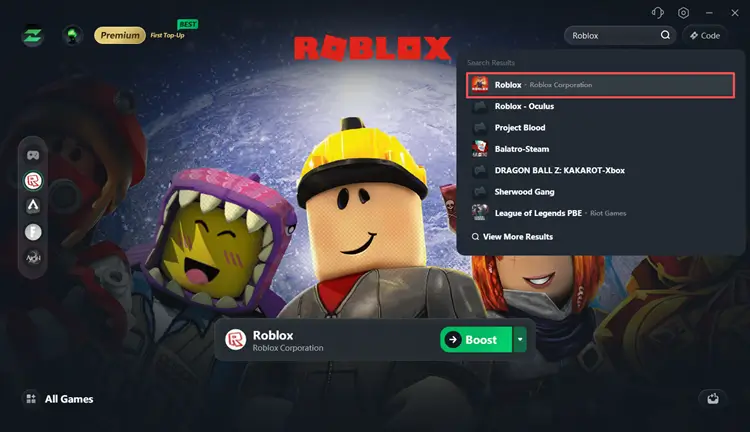 Roblox selection interface inside LagZapper