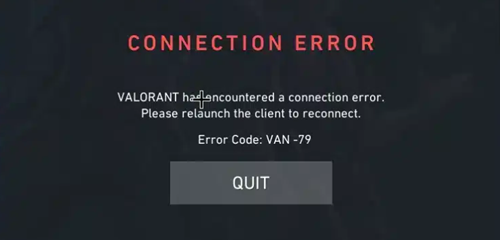 VALORANT error code VAN 79