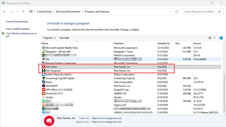 uninstall VALORANT and Riot Vanguard to fix VAN 79 error