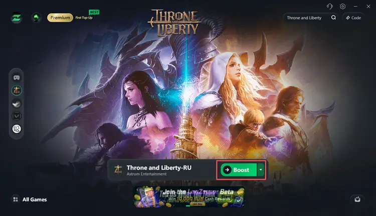 Boost Throne and Liberty RU with LagZapper