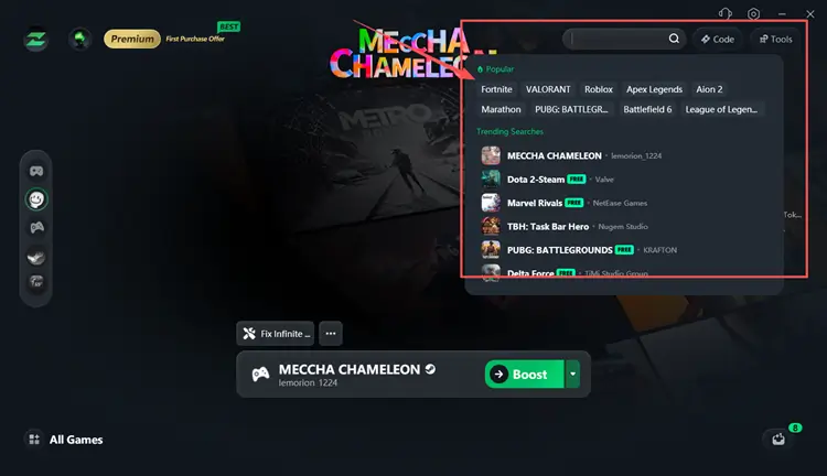 Search for MECCHA CHAMELEON