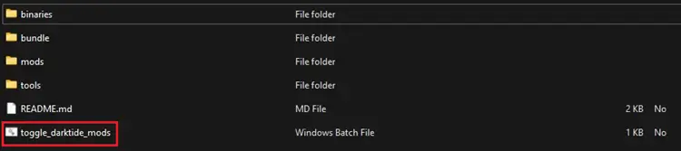Отключение модов Darktide с помощью toggle_darktide_mods.bat