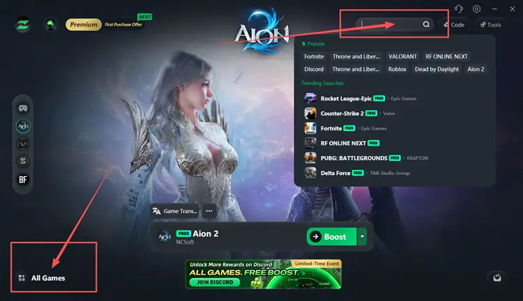 Search for AION 2 in LagZapper