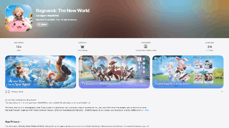 Pre-registration for this game on the App Store must be completed through the App Store app on an iPhone or iPad