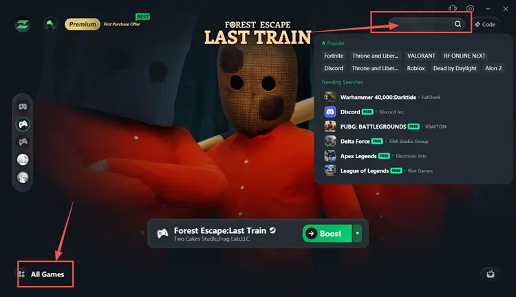 Search for Forest Escape Last Train in LagZapper