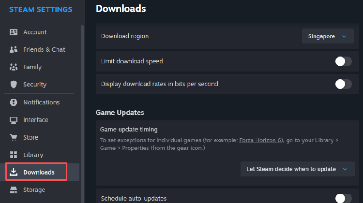 click the “Downloads” tab