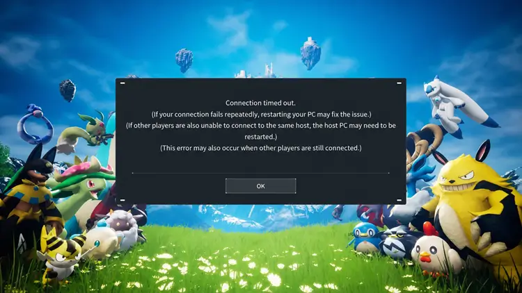 Palworld connection timed out error