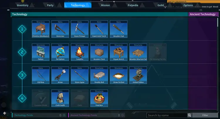 Unlock technology points