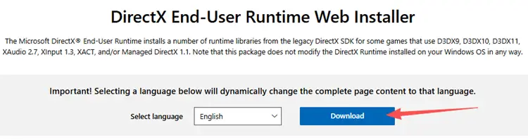 Download the DirectX End-User Runtime for Palworld