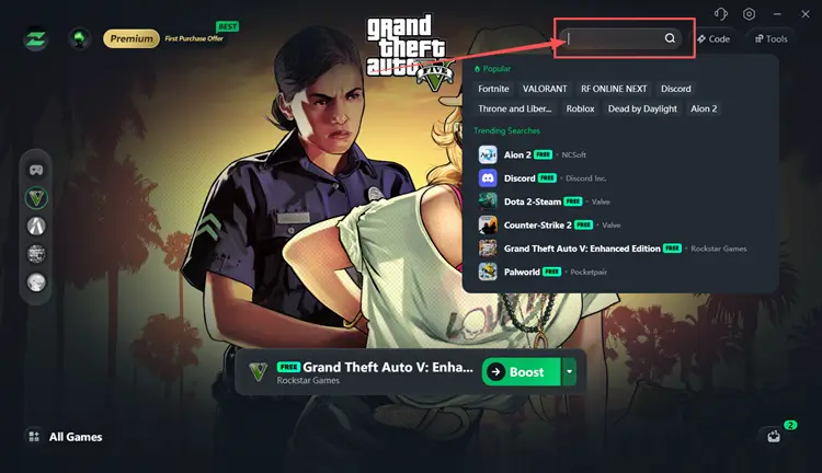 Найдите GTA в LagZapper