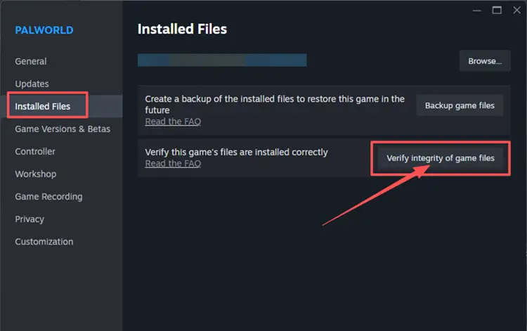 Verify integrity of game files