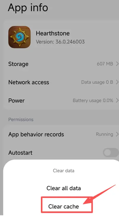 Clear the Hearthstone cache on Android