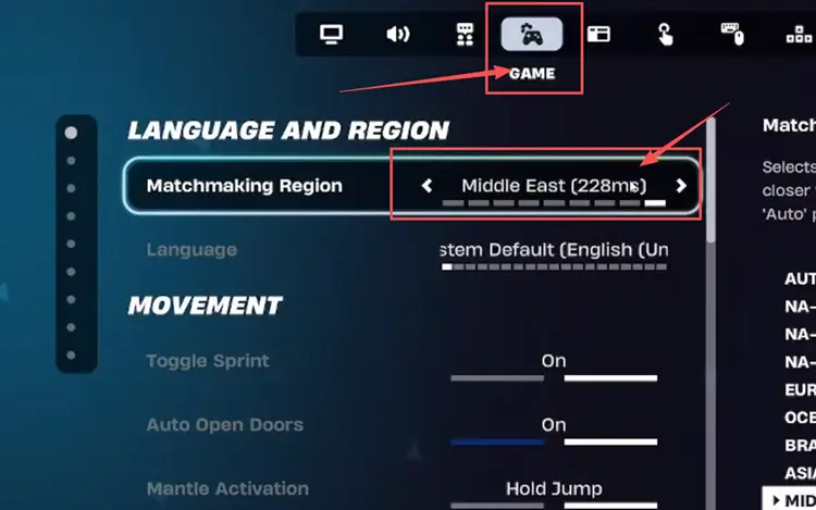 Switch matchmaking regions to improve stability