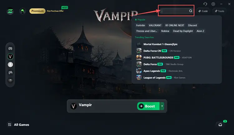 Search for VAMPIR in LagZapper