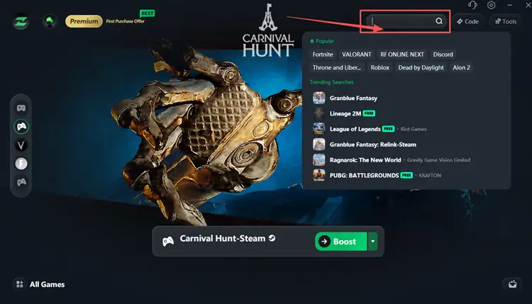 Search for Carnival Hunt in LagZapper