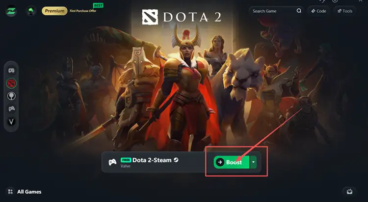 Boost Dota 2 connection with LagZapper