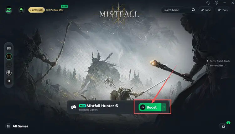 Boost Mistfall Hunter connection with LagZapper