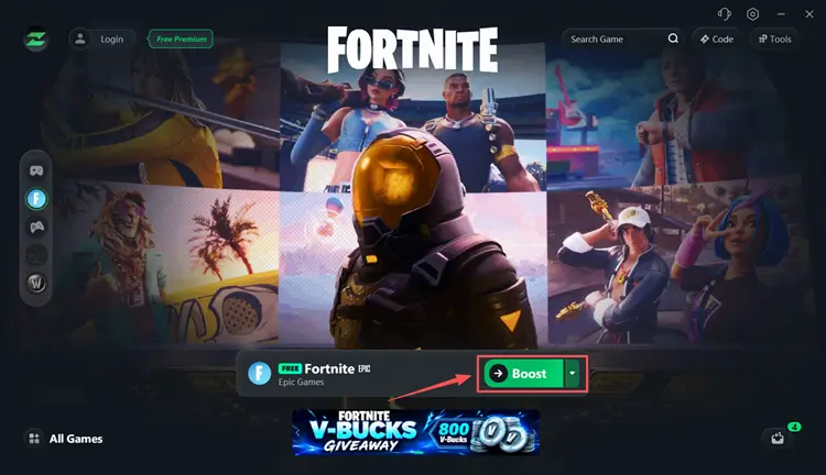 Start boosting Fortnite with LagZapper game booster