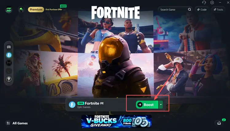 Boost Fortnite with LagZapper