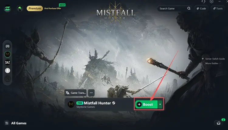 Boost Mistfall Hunter with LagZapper