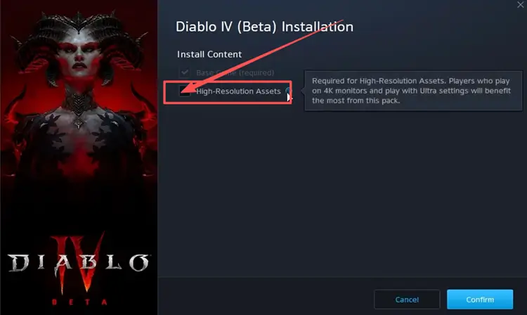 Toggle High-Resolution Assets for the Diablo 4 PTR