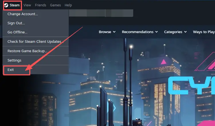 Fully close Project Zomboid and exit Steam