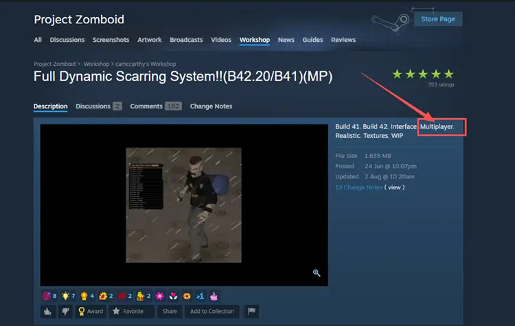 Check for Multiplayer tag in workshop