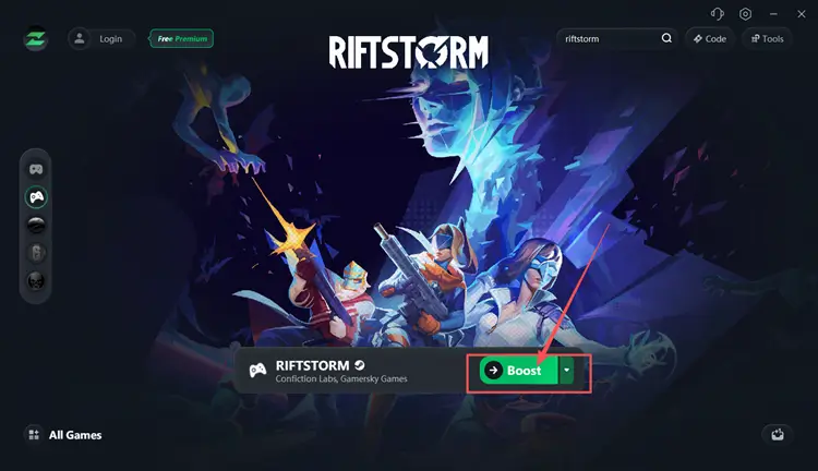 Boost RIFTSTORM before launching the game