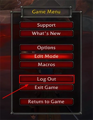 Log out of WoW without closing the game client