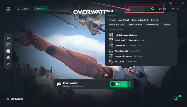 Search for Overwatch in LagZapper