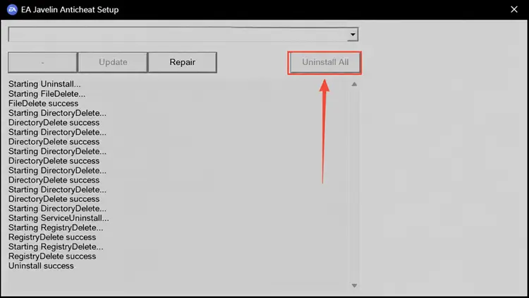 Uninstall EA Anticheat installer