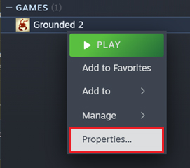 Откройте игру Grounded 2 в библиотеке Steam.