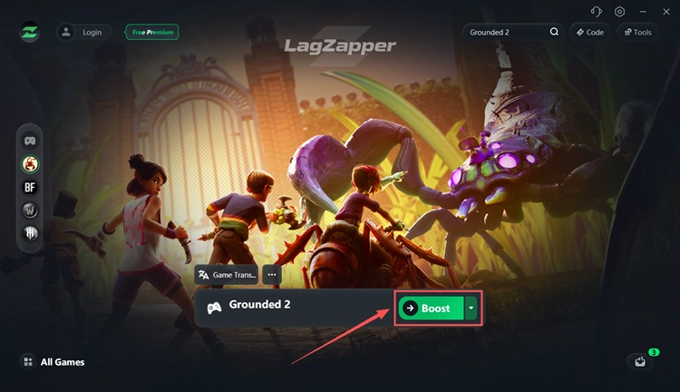 Ускорьте Grounded 2 с помощью LagZapper.