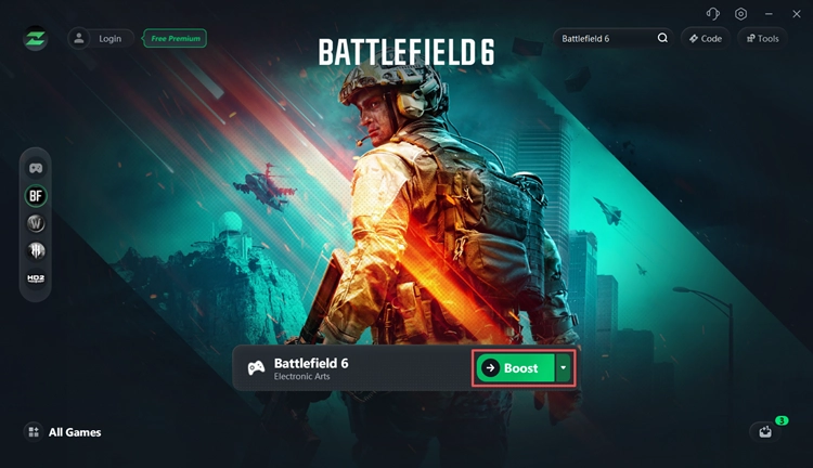 Boost Battlefield 6 with LagZapper before playing Wake Island