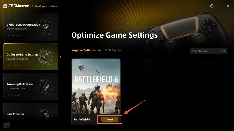 Select Optimize Game Settings