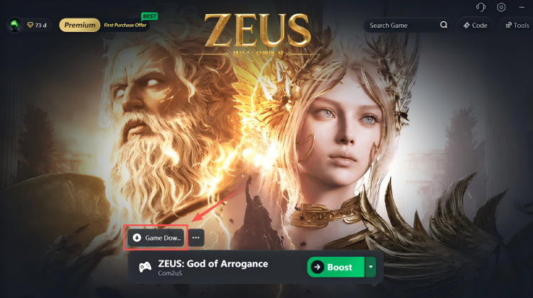 Please make sure to enable game acceleration first, then download the game launcher through the download link provided in the LagZapper client.