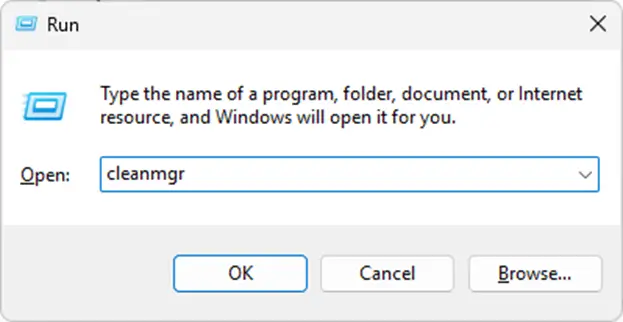 Open Disk Cleanup in Windows