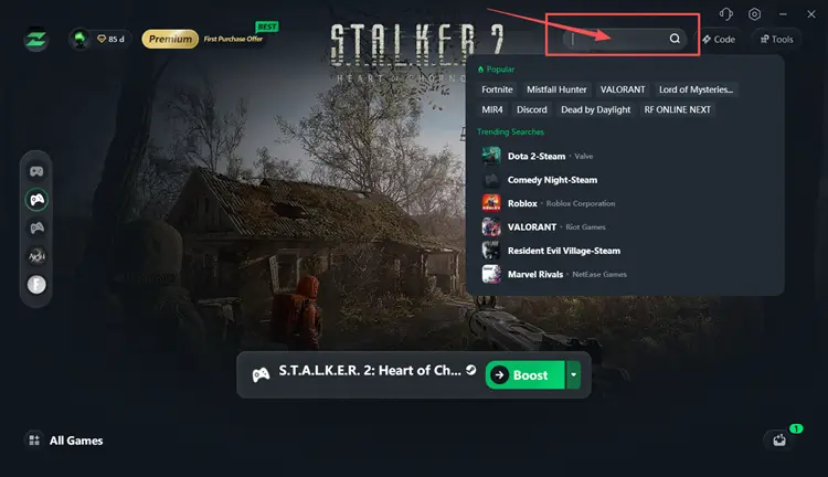Search for STALKER 2 in LagZapper