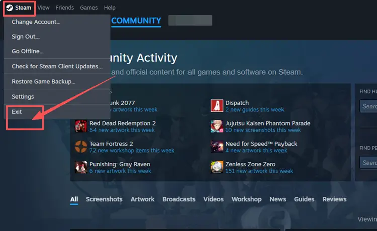 Fully close Steam
