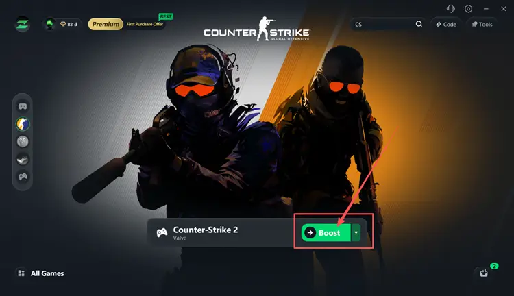 Boost a Steam game connection with LagZapper