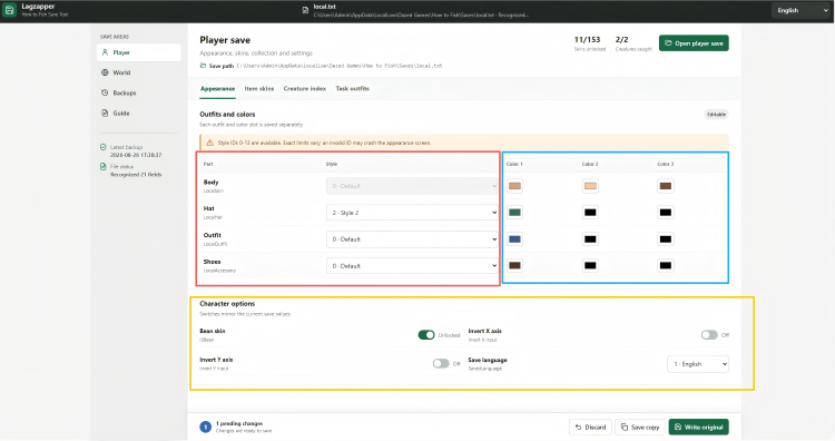 You can use this feature to freely customize your character’s appearance.