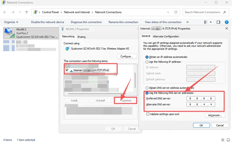 Change Windows DNS to Google Public DNS
