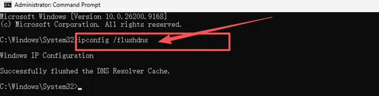 Очистка кэша DNS в командной строке