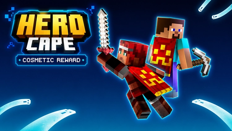 Плащ героя Minecraft с малиново-золотым узором