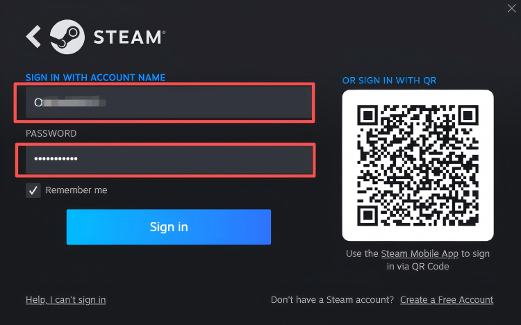 Log In to Your Steam Account