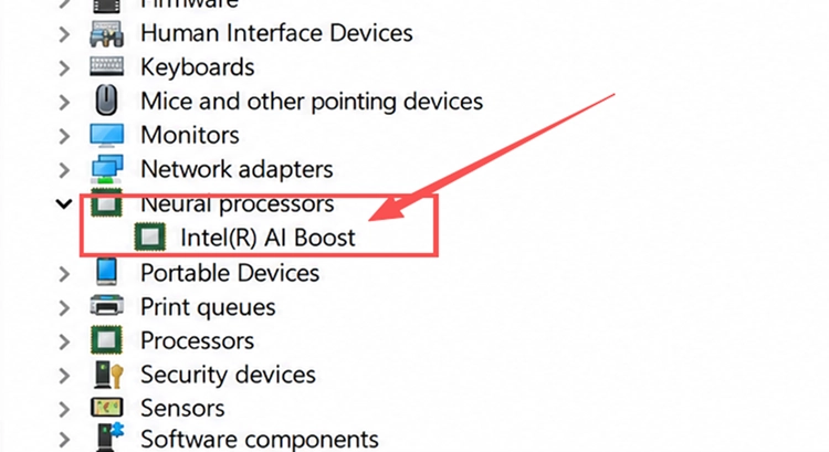 Disable Intel AI Boost in Device Manager