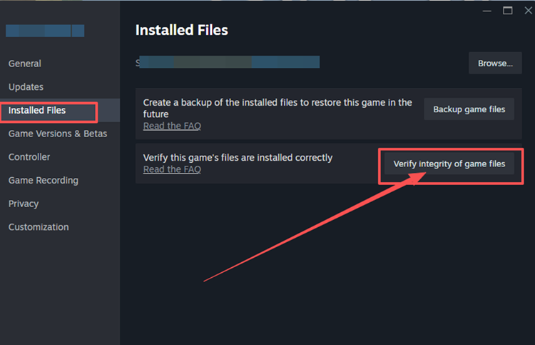 Verify integrity of Valheim game files in Steam