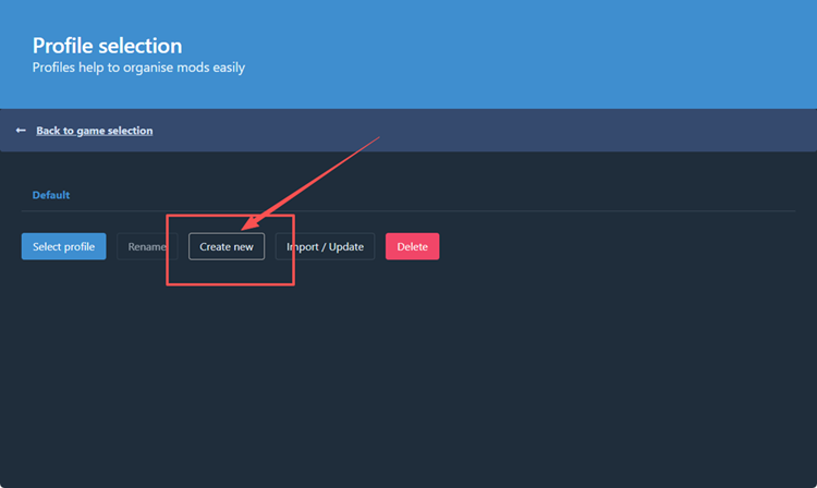 Create a new Valheim profile in r2modman
