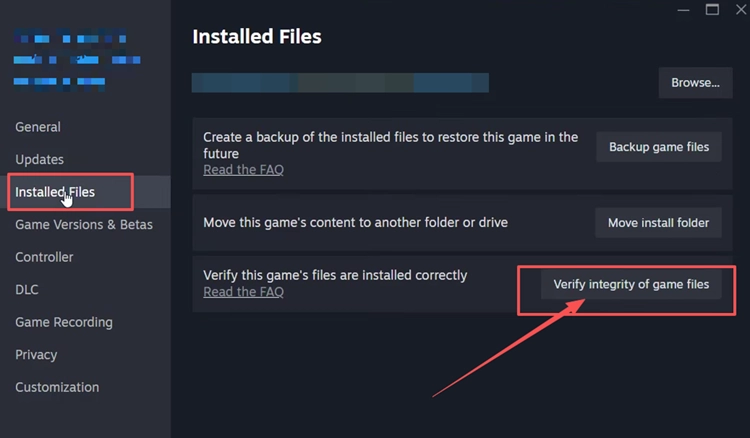 Verify WARDOGS game files in Steam