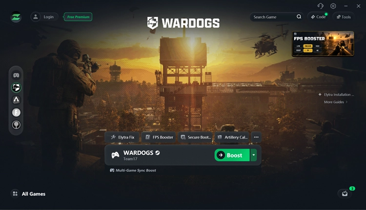 WARDOGS in the LagZapper client interface